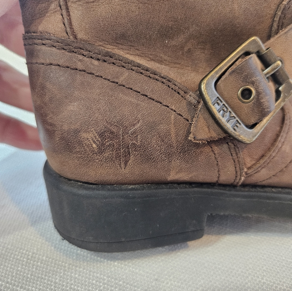 Small Frye Engineer Boots Brown Leather Girl Size 13.5 - Picture 4 of 8